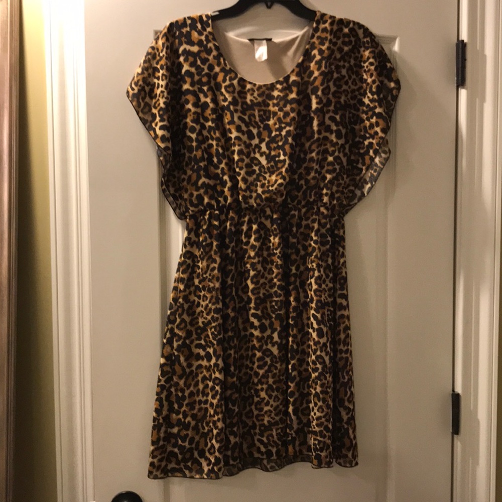 Leopard dress. Slip under.